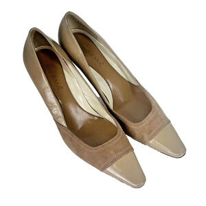 Ipanema Vintage Shoes Womens S 8.5 Tan Beige Leather Suede Retro Spectator Pumps